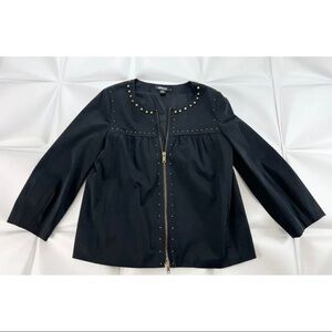 DKNY Donna Karan NY Womens Sz 2 Black Studded xs Full Zip Jacket